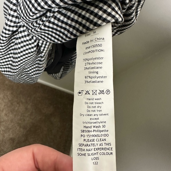 House of CB Black & White Checkered Draped Mini Halter Dress - Picture 5 of 6